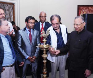 Lighing the Lamp Ceremony by Birender Singh, G. R. Khattar and Deepak Khattar