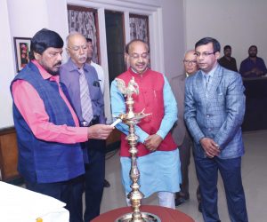 Lighting the Lamp Ceremony by Shri Ramdas Athawale