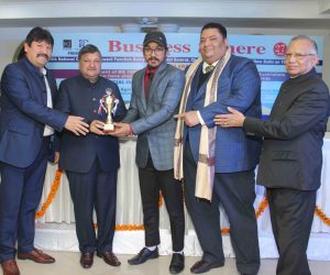 Representative on behalf of S. C. Arora, Vice Chairman, LPS Global School receiving the BS Award